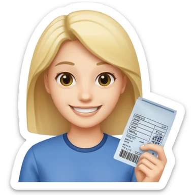 agora um cliente segurando um cupom fiscal sticker