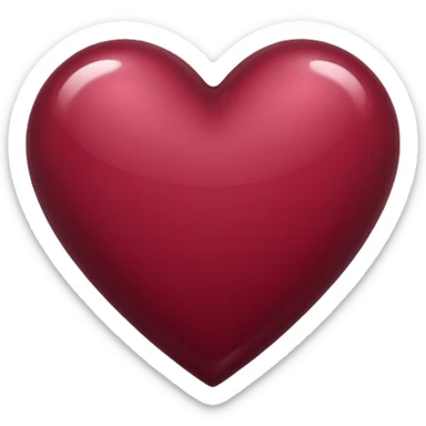 burgundy heart sticker