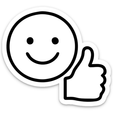 very simple motivational emoji, easy to redraw by hand, minimal lines sticker