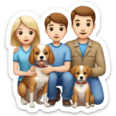 mum dad child baby and a dog sticker