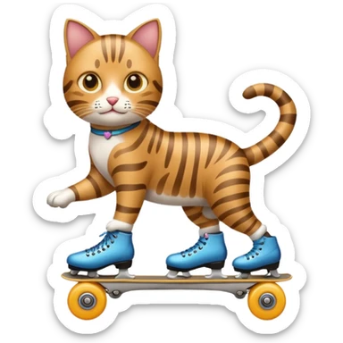 roller skater cat sticker