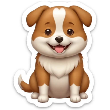 A dog with a bulging belly sticker