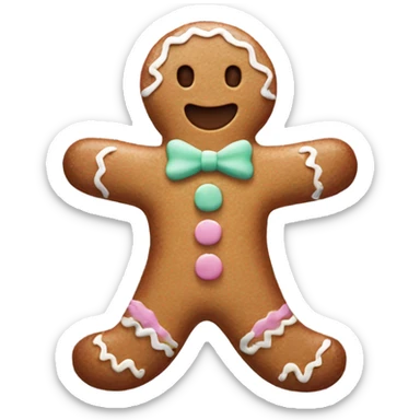 Pastel gingerbread man sticker