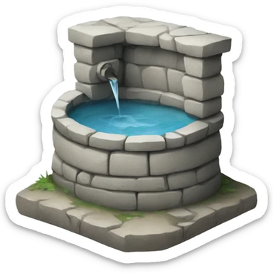 a water well made out of stone sticker