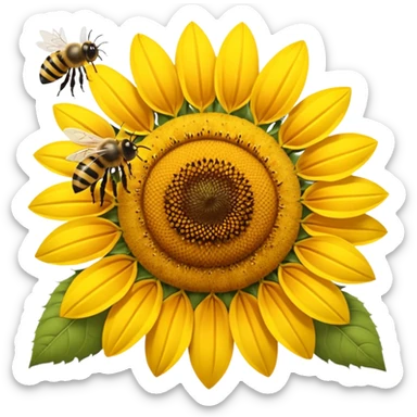 Sunflower with bees sticker