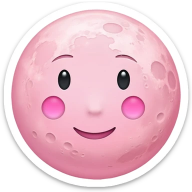 pastel pink moon sticker