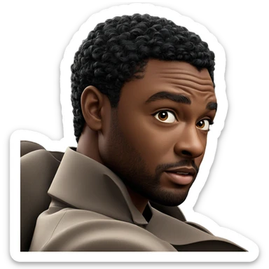 realistic portrait of dark-skinned male sticker