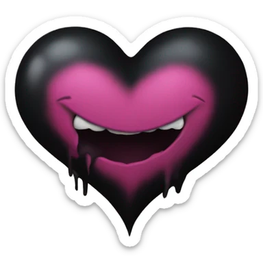 Goth heart with dark pink on the inside and black on the outside sticker