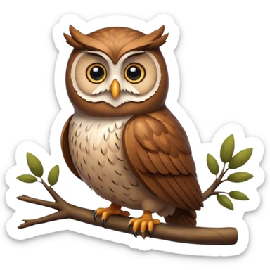 A chubby owl perched on a branch, sporting a fluffy feathery beard and looking very wise yet cute.




















 sticker