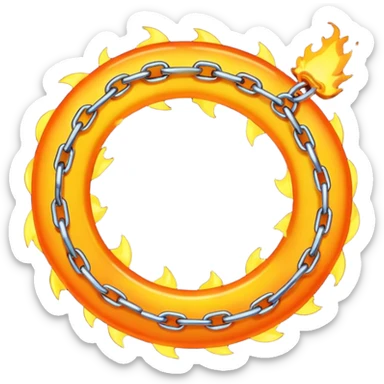 broken chain with fire sticker