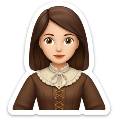 brunette woman with traditional brown dutch clothing sticker