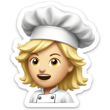 The angriest female chef with blonde hair yelling curse words sticker