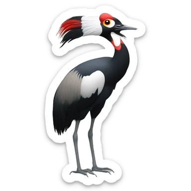 Black crowned crane sticker