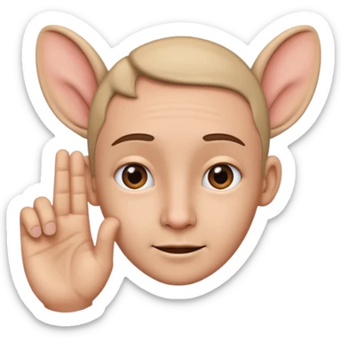orecchio grande con mano dietro  sticker