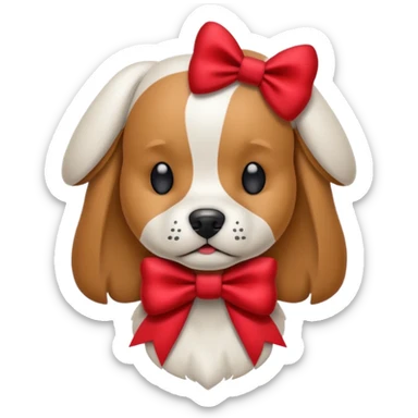 animatronic dog with red bow time like fnaf but dog emoji ios only face sticker