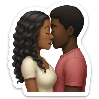 Interracial couple BWWM kissing  sticker