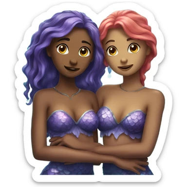 two mermaids in love sticker