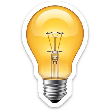 incandescent light bulb with glowing filament sticker