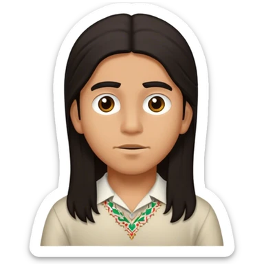 Young Mexican boy with long hair  sticker