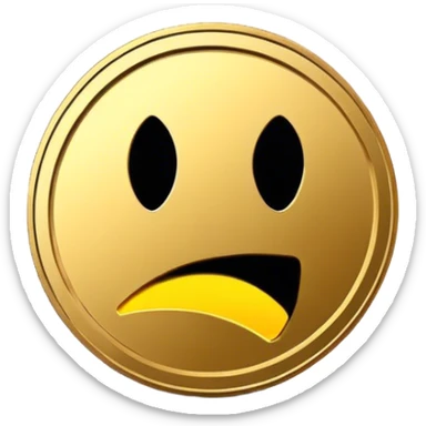 gold coin with pacman logo sticker