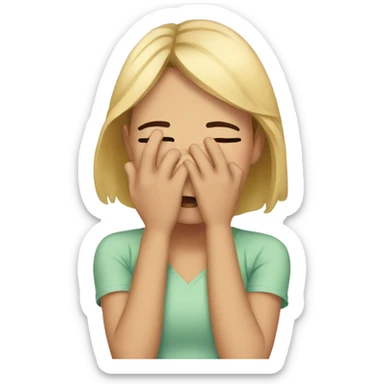 Girl covering eyes embarrassed sticker