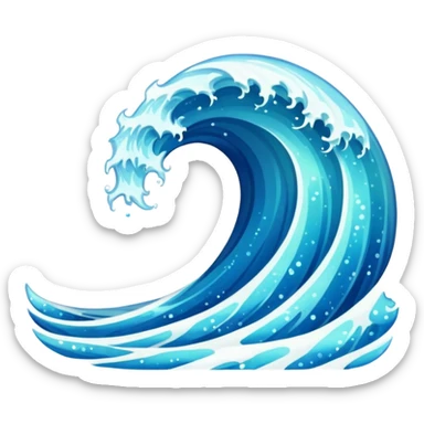 glitter wave ocean surf cian sticker