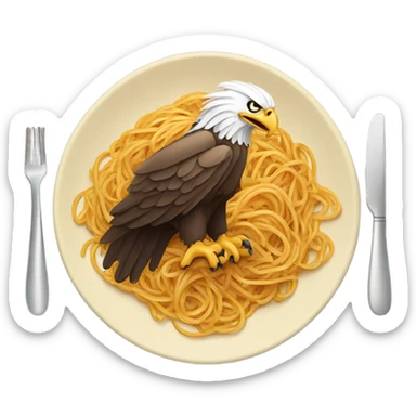 Eagle on a plate of spaghetti  sticker