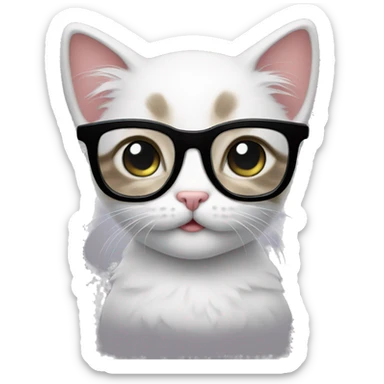 cute kitten with glasses sticker