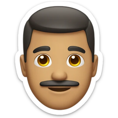handsome Latino with mustache with a low fade hair cut  sticker