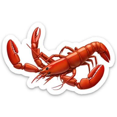 2 lobsters holding claws sticker