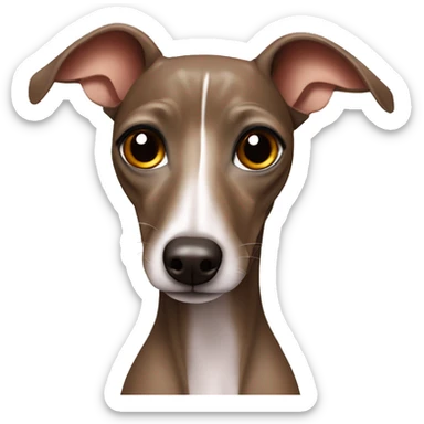 Brown Italian greyhound with bows sticker
