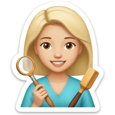 girl doing her guasha sticker