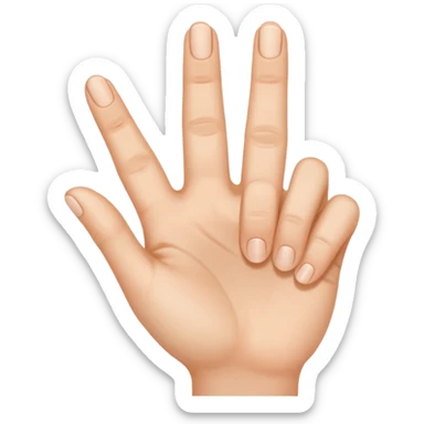 two hands making an M with thumb and pointer finger sticker