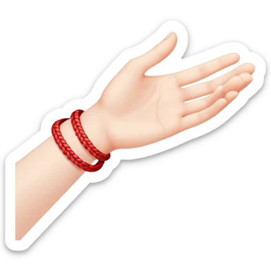 Hand with red bracelet thread  sticker