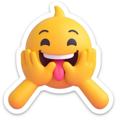emoji with tongue out, smirking, rubbing hands together sticker