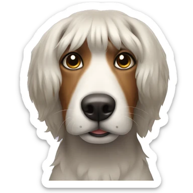 dog with a wig sticker