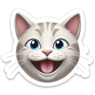lavender cat emoji laughing out loud sticker