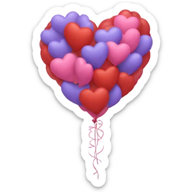Balloon hearts sticker