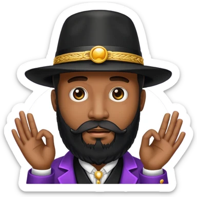 A black pimp with a full beard sticker