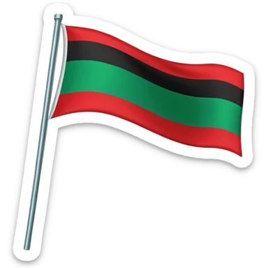 red,black, green horizontal stripe flag sticker