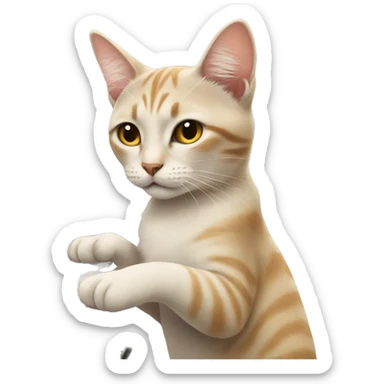 cat playing piano sticker