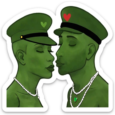 Black people kissing  sticker