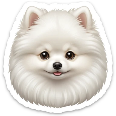 White pomerian sticker