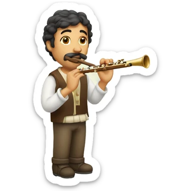 spanish man playing flute sticker