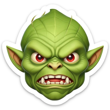green angry goblin sticker