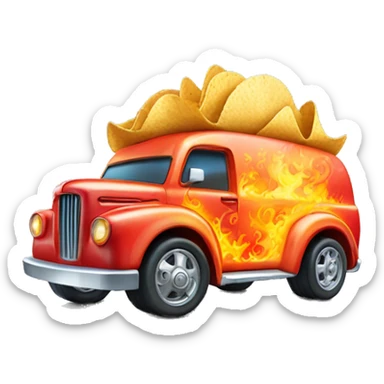 Fiery hot holographic hot wheel food taco hot salsa truck sticker