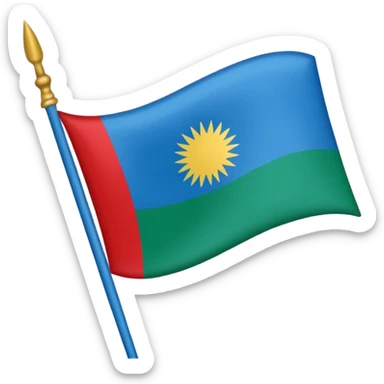 Bandera gitana con rueda roja enel medio i azul arriba dela bandera i verde abajo sticker