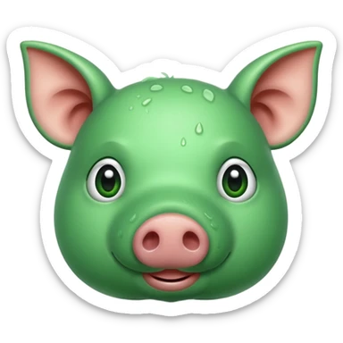 Nose of a pig in green color sticker