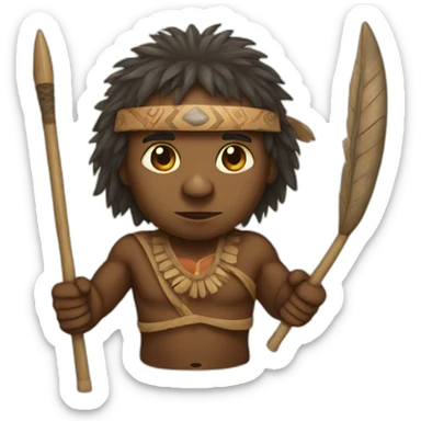 Aborigine with spear sticker