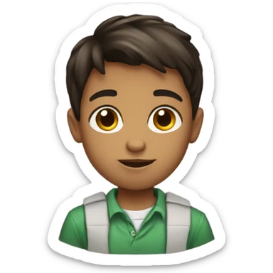 brunette lil guy kid  sticker